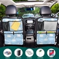 thumbnail image 5 of Iauyy 2-in-1 Car Kick Mats Back Seat Protector, 6 Large Storage Pockets , Universal Car Seat Back Protectors Kick for SUV & Sedan 25x18in,A White Swan, 5 of 6