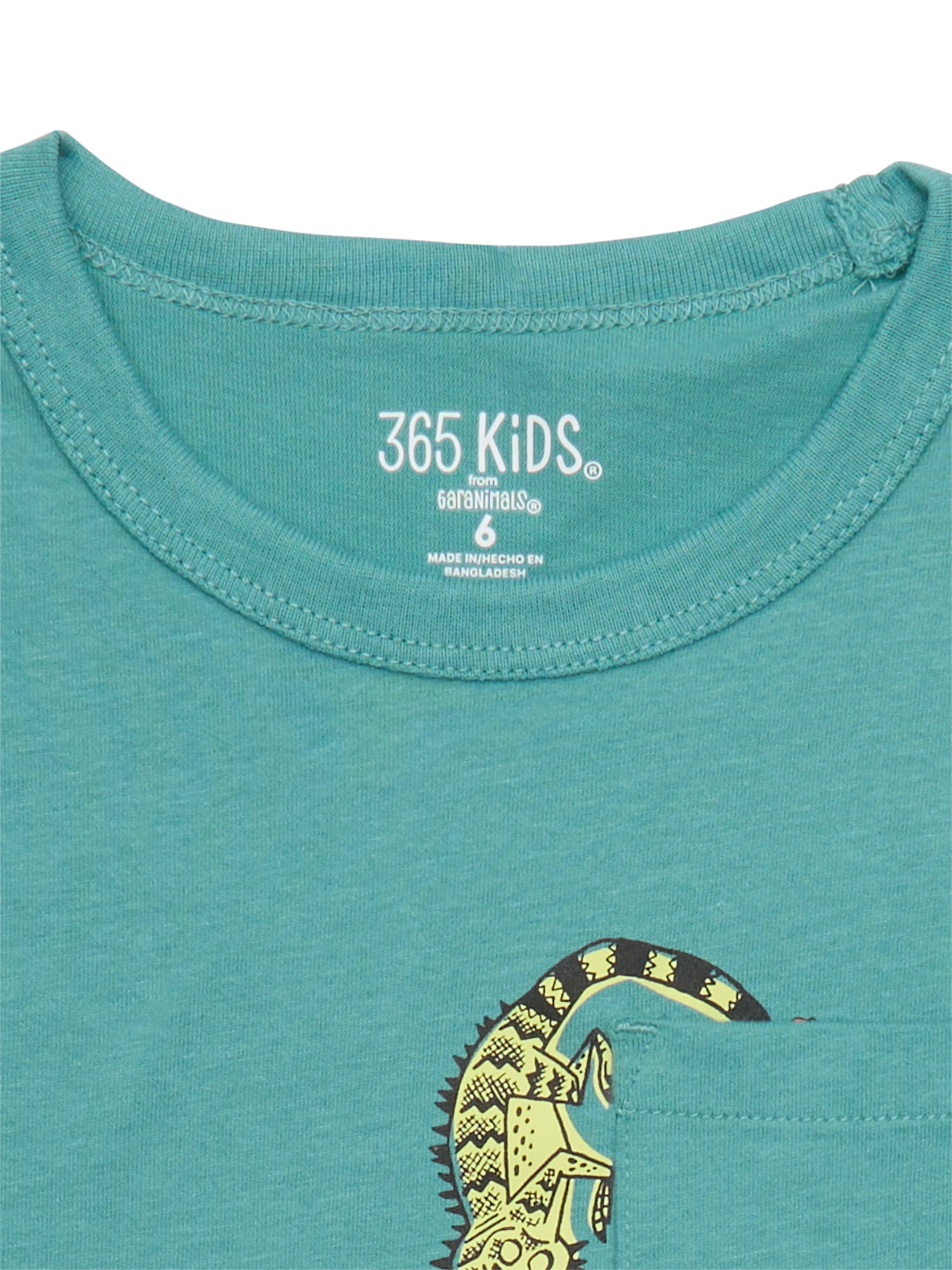 365 Kids by Garanimals Boys Critter Graphic Pocket Tee, Sizes 4-10