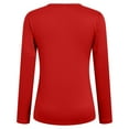 thumbnail image 6 of COMVALUE Women's Long Sleeve Tops Crew Neck Fitted Basic Tee Cozy (Red, L), 6 of 6