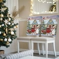 thumbnail image 3 of Christmas Chair Covers Set of 4 Xmas Snowman Truck Bird Pine Tree House Snow Scene Chair Back Covers Stretch Removable Washable Slipcovers Protector for Dining Room Kitchen Party Decor, 3 of 5
