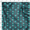thumbnail image 3 of Soimoi Green polyester Crepe Fabric Red Heart Print Sewing Fabric Yard 52 Inch Wide, 3 of 6