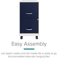 thumbnail image 3 of Hirsh Soho Smart File Space Solutions - Vertical filing cabinet - mobile - 2 drawers - metal - navy, pearl white, 3 of 12