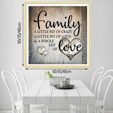 SAYFUT 5D Family Lot Of Love Diamond Painting Embroidery Cross Crafts Stitch Art DIY Kit Gift Home Decor, 13.7 x 13.7 inches