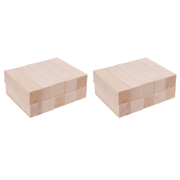 unbranded 15 Pcs Marking Paint Raw Building Materials Carved Square Basswood Strips Child