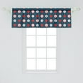 thumbnail image 2 of Ambesonne Anchor Window Valance, Marine Ship Helm Design, 54" X 18", Night Blue Vermilion, 2 of 3