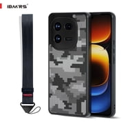 IBMRS [Precise Cutouts for Camera Lens] vivo iqoo 12 Case, Shockproof Phone Cover (Camo Black)