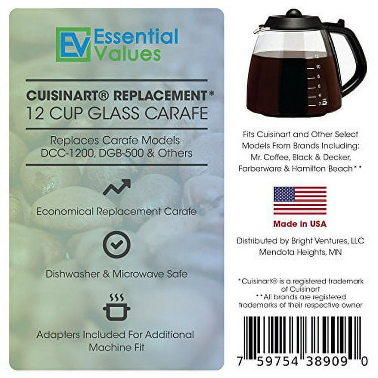  12-Cup Replacement Glass Coffee Carafe for Cuisinart