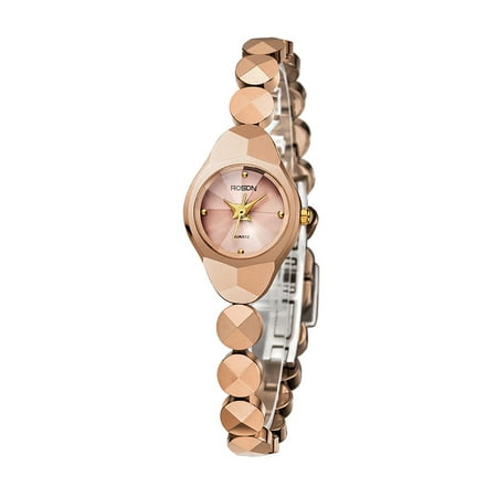 ROSDN Top Brand Luxury Sapphire Fashion Women Bracelet Watch 50M Water-resistant Ladies Dress Watch Clock Tungsten Steel + Watch Box Set & Strap Link Pin