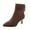 Brown, variant on Womens Ankle Boots Pointed Toe Kitten Heels Beaded Zipper Casual Suede Slouchy Fall Winter Dress Booties Black 6