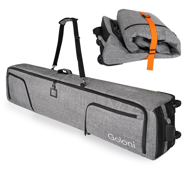 Bolsa de esquí Goloni, acolchada, impermeable, para 2 pares de esquís