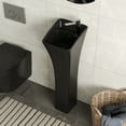 thumbnail image 5 of 35 in. Tall Ceramic Rectangular Pedestal Bathroom Sink in Black with Single Faucet Hole and Overflow  DV-1P529B, 5 of 13