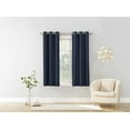 thumbnail image 2 of No. 918 Sora Casual Textured Semi-Sheer Grommet Curtain Panel, 40"x63", Navy Blue, 2 of 5