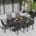thumbnail image 2 of CHINNLUU 350LBS Outdoor Patio Chairs Set of 6, Patio Dining Chairs with Metal Frame, Heavy-Duty Outdoor Chairs with Armrest for Garden, Poolside, Backyard, Lawn, 2 of 7