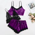 thumbnail image 2 of Lindreshi Lingerie Sets for Women 2pc Set Lace Lingerie Silk Underwear Sleepwear Underwear Pajamas Satin, 2 of 8