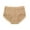 Khaki, variant on Womens Underwear Mid Waist Hipster Panties Close Fitting Underpants Fashioh Solid Ladies Bikini Undies