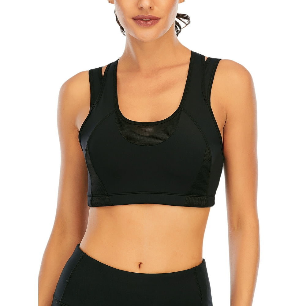 FOCUSSEXY Women High Impact Sports Bras Back Support Bras Running Bra