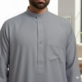 thumbnail image 4 of Traditional Dishdasha – Mens Saudi Style Thobe Classic - Full Length Long Sleeve Islamic Thobe, 4 of 7