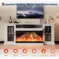 thumbnail image 5 of 3-Sided Glass Farmhouse Electric Fireplace TV Stand for TVs up to 85'', 75'' Large TV Stands with 40''  Fireplace, Entertainment Center, 12 Colors LED Lights Flame, 5 of 9