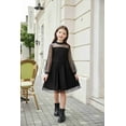 thumbnail image 3 of Arshiner Girls Formal Dress Fall Long Sleeve Church Funeral Tulle DressesBlack Size 10-12, 3 of 10