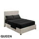 thumbnail image 1 of Juego de ropa de cama para el hogar Sábana de cama Funda de colchón Funda de almohada Juego de ropa de cama de poliéster de color sólido, Negro, Queen, 4pcs / set Eigraketly HA6267-28B, 1 of 7