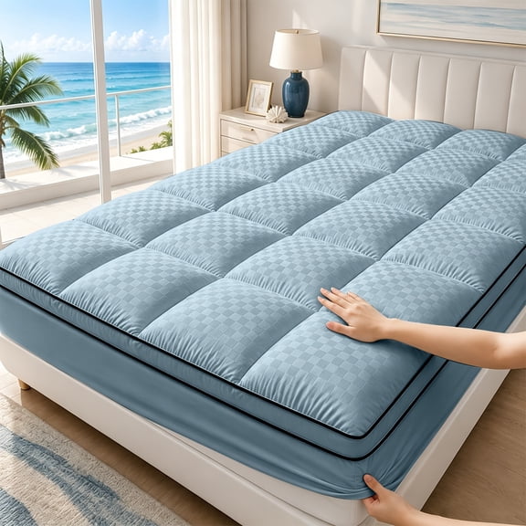 Mattress Topper with Thickened Deep Pocket - Breathable and Comfortable for Heat-Prone Sleepers, available in various sizes