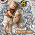 thumbnail image 4 of Newburos Area Rug 8'x10', Non-Slip Machine Washable Rugs for Living Room Bedroom, Low Pile Soft Vintage Print Pattern Indoor Carpet, Navy, 4 of 12
