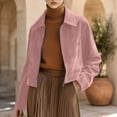 thumbnail image 6 of WAGUTH Vintage Faux Suede Cropped Jackets for Women Long Sleeve Lapel Zip Up Casual Short Jacket Elegant Fall Street Outerwear, 6 of 8