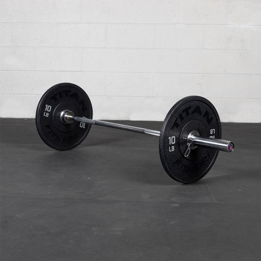 Titan Fitness 60" Olympic Weightlifting Barbell, 500 LB Capacity, 28mm Grip Shaft, Chrome Finish