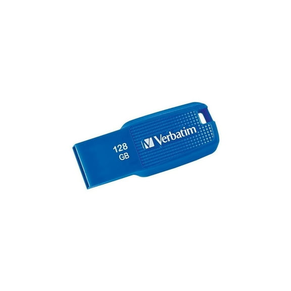 Verbatim 128GB Ergo USB 3.0 Flash Drive - Blue - The Verbatim Ergo USB drive features an ergonomic design for in-hand comfort and COB design for enhanced reliability.