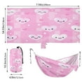 thumbnail image 3 of Wobogo Pink Gingham Love Pattern Camping Hammocks 330 lb Capacity with Tree Straps and Hanging Pockets for Outside Hiking Beach Backpack Travel, 3 of 8