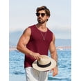 thumbnail image 4 of COOFANDY Waffle Knit Tank for Men Summer Sleeveless Shirt Stretch Textured Basic Tee Shirt Wide Sleeve, 4 of 6