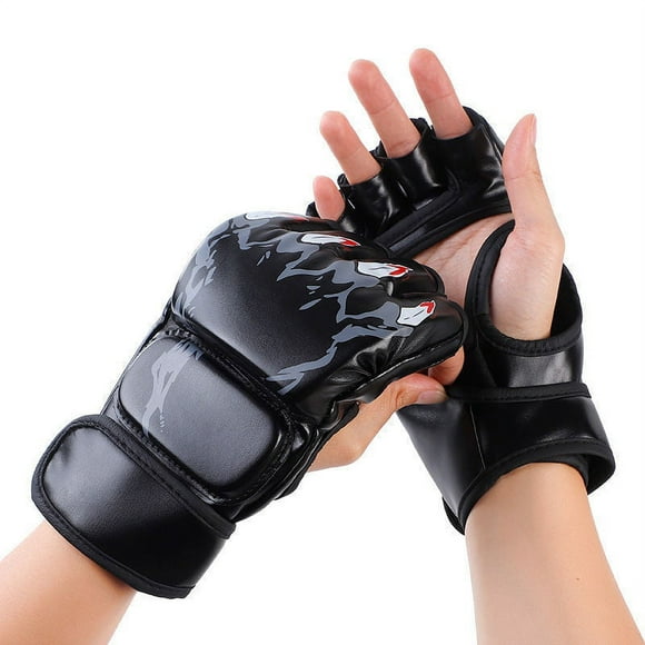 Fawoonu Half-Finger MMA Gloves for Boxing, UFC, and Sparring - Durable PU Material, Custom Colors, Adult Training and Fitness Gear