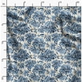 thumbnail image 2 of Soimoi Poly Taffeta Blue Fabric By the Yard - 56 Inch Wide - Leaves Damask Pattern Material - Nature - Inspired and Elegant Patterns for Apparel and Crafts Printed Fabric, 2 of 6