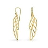 Spiritual Angel Wing Dangle Earrings Gold Plated Sterling Silver