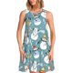 thumbnail image 1 of Balery Snowflake Scarf Snowman Vestidos de verano para mujer con estampado: vestido holgado sin mangas, vestido playero informal y cómodo para días calurosos., 1 of 7