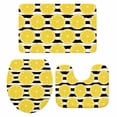 thumbnail image 2 of Summer Lemons Bathroom Rugs Set Cartoon Yellow Fruit Slices Black White Striped Non Slip Absorbent Soft Bath Mats 3 Piece Set with Bathroom Rug, U-Shaped Floor Mat, Toilet Seat Cover Small Size, 2 of 9