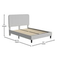 thumbnail image 5 of Emma + Oliver Queen Sized Fabric Upholstered Platform Bed in Light Grey with Curved, Slim Panel Headboard and Wooden Support Slats, 5 of 11