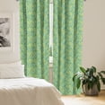 thumbnail image 2 of Ambesonne Green Leaves Window Curtains, Summer Branch Hawaiian, Each 28" W x 84" L, Yellow Pale Khaki, 2 of 4