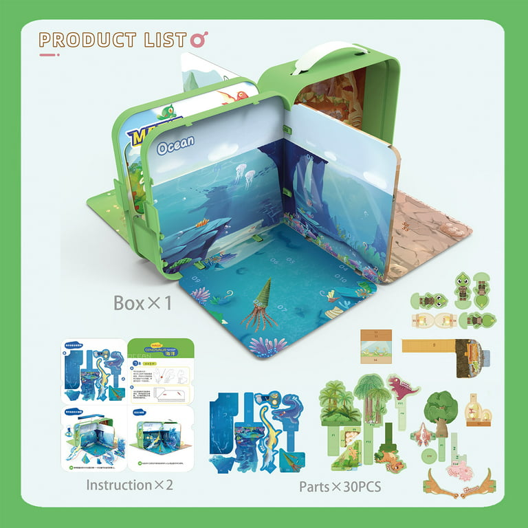 Libri pop-up 3D della casa del dinosauro dei bambini di 4 pz/set, libri  cognitivi di Puzzle per i bambini 2-5 anni - AliExpress