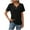 Black, variant on cocolona Womens Summer Knit Tops Button V Neck Short Sleeve Ribbed T-shirts Casual Loose Solid Color Tees Blouse