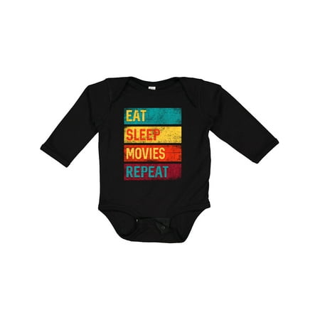 

Inktastic Eat Sleep Movies Repeat Girls Long Sleeve Baby Bodysuit