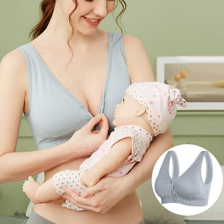 

CaComMARK PI Bras for Women Plus Size Clearance Simply Sublime Seamless Nursing Bra for Breastfeeding Wireless Maternity Bra Rollbacks Gray