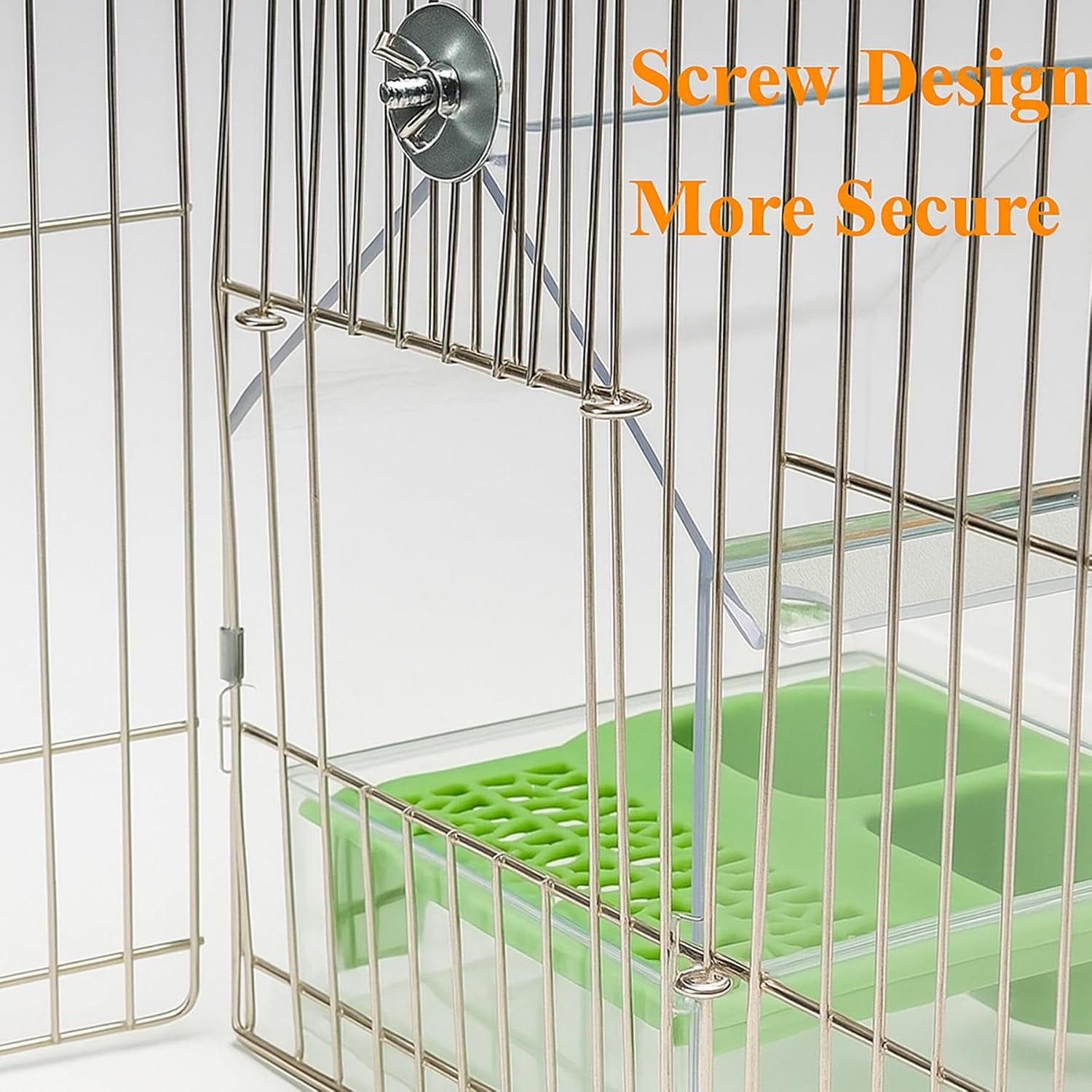 Pull-Out External Parrot Feeder - Transparent Bird Bath & Food Dispenser for Small Medium Birds, Easy to Clean Cage Accessory