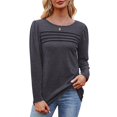 thumbnail image 4 of QASIEATN Sweatshirt for Graceful Ladies Fashion, Long Sleeve Shirts Fall Fashion Casual Blouses Trendy Pleated Tunic Tops Leggings, Womens Fall Tops, 4 of 8