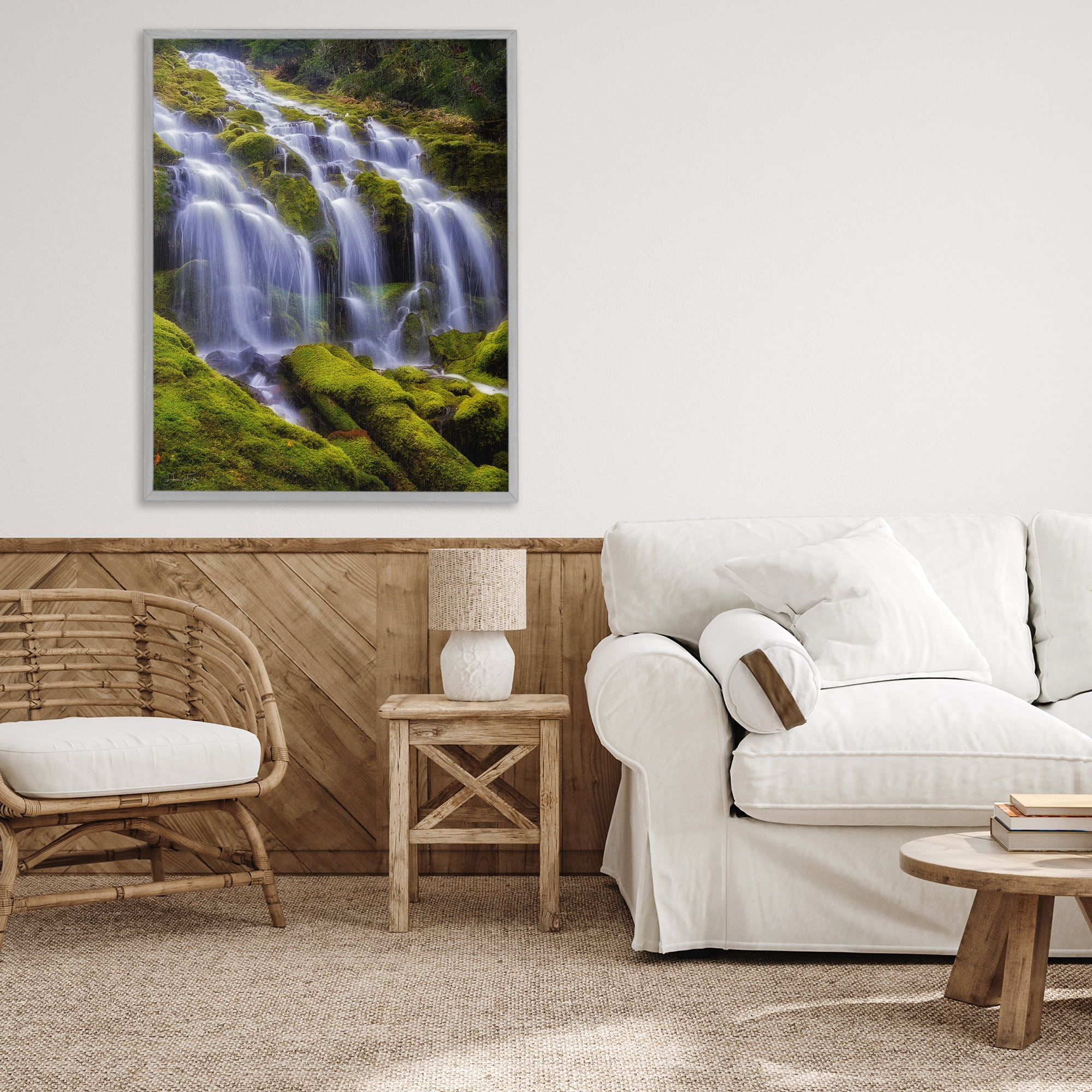Stupell Industries Upper Proxy Falls Gray Framed Giclee Art, design by Dennis Frates