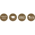 thumbnail image 2 of Darling Souvenir 190 Pcs Graduation Theme Custom Stickers chocolate stickers DIY Candy Favor-Brown(Burlap), 2 of 2