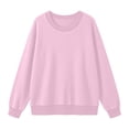 thumbnail image 6 of ClodeEU Women's Crew Neck Long Sleeve Sweatshirt,Casual Loose Fit Pullover Top Pink,Women's Plus XL, 6 of 9