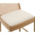 thumbnail image 6 of Guyou Modern Bar Stools Set of 2, 26" Counter Height Bar Stools with Natural Rattan Back and Solid Wood Frame, Sherpa Upholstered Kitchen Island Chairs for Bar Island Cafe Kitchen, White, 6 of 15
