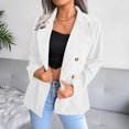thumbnail image 3 of Vedolay Fall Tops for Women Suit Jackets for Women Casual Long Sleeve Lapel Button Open Front Work Office Jackets Suit,White L, 3 of 5