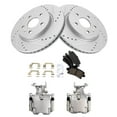 thumbnail image 2 of TRQ Rear Performance Brake Pad & Rotor Kit Brake Caliper Brake Pads Brake Rotors Set Ceramic Vented Premium G-Coated Fits Select 2010-2012 Buick LaCrosse, 2 of 8